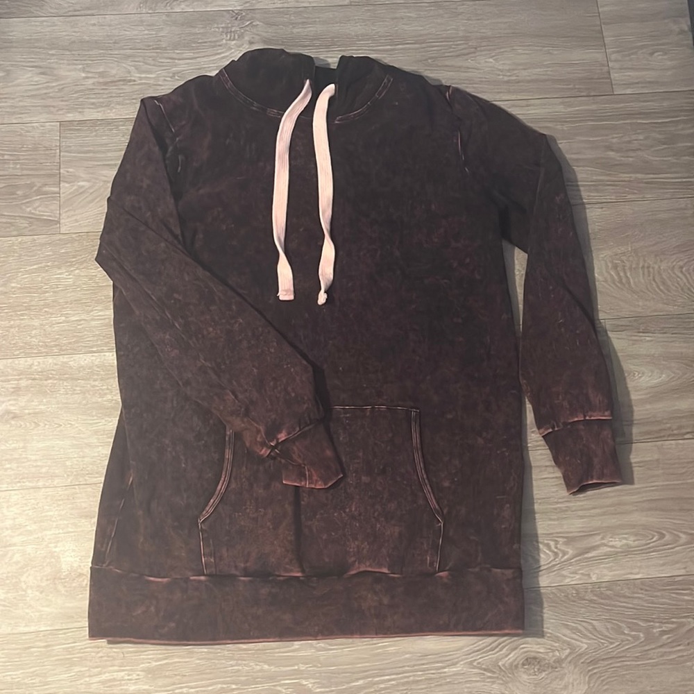 Purple mineral washed hoodie